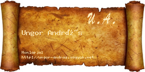 Ungor András névjegykártya